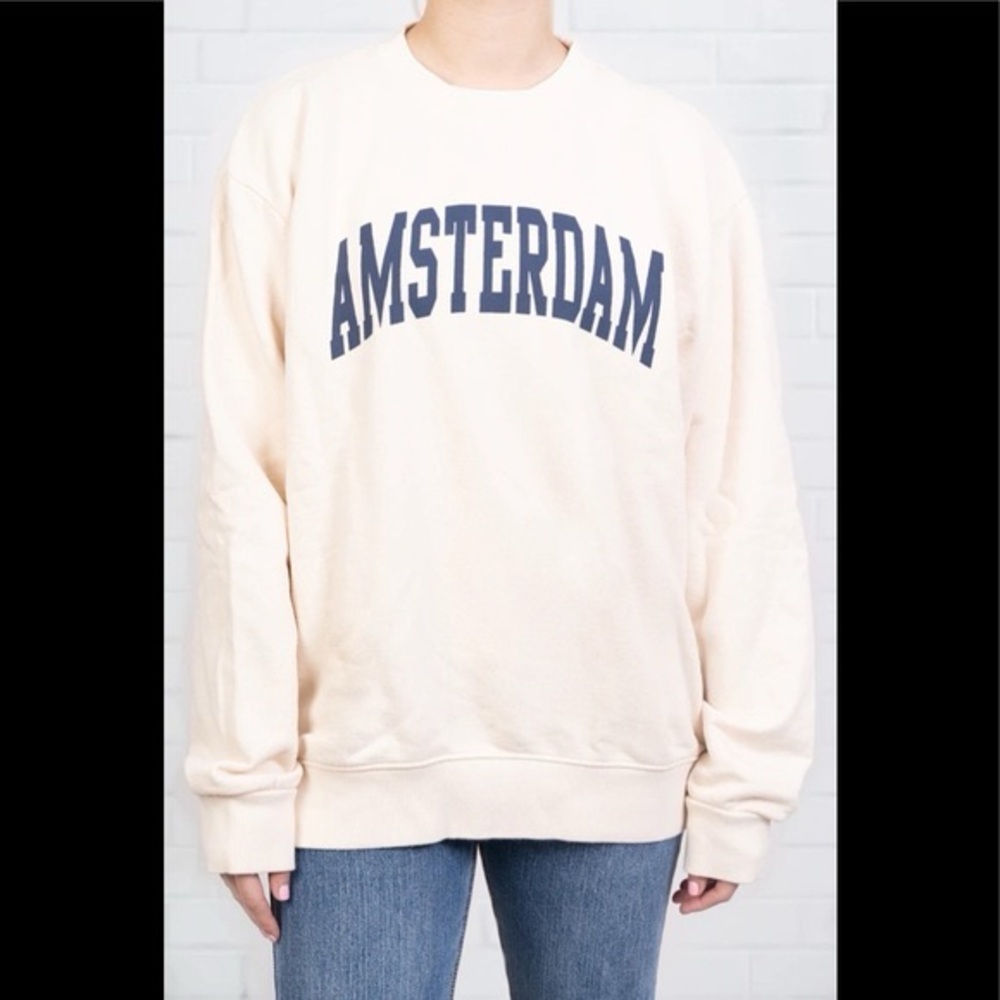 Brandy Melville Cream Amsterdam Crewneck Sweater